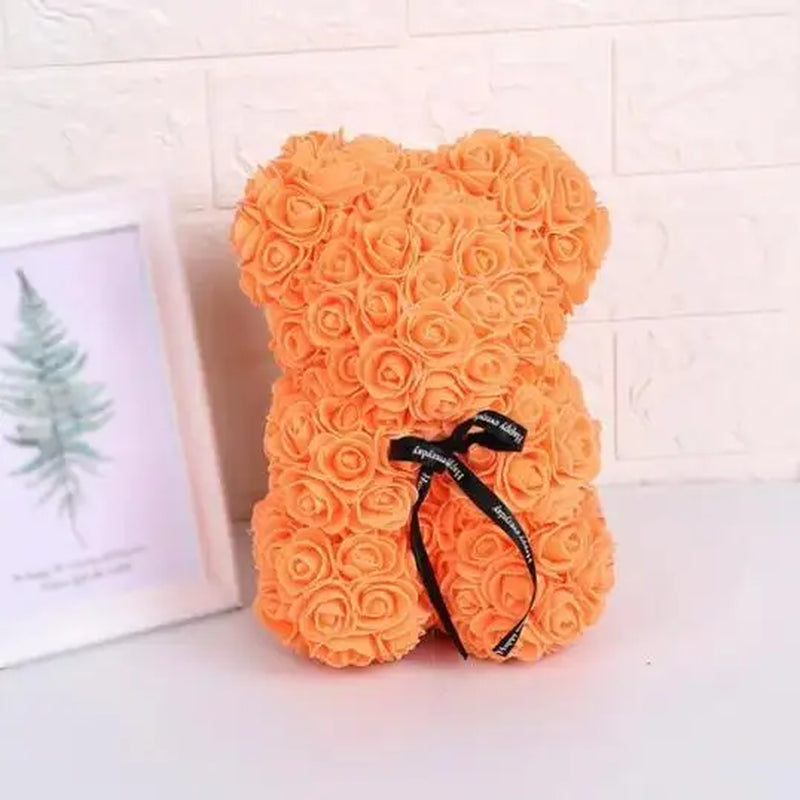 25Cm Artificial Flowers Rose Bear Girlfriend Anniversary Christmas Valentine'S Day Gift Birthday Present for Wedding Party