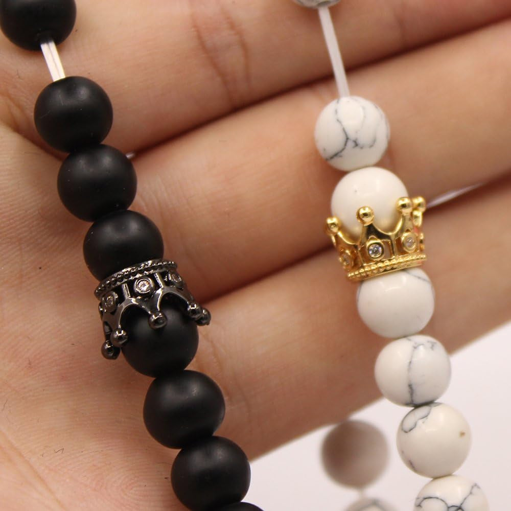 King&Queen Crown Distance Couple Bracelets His and Her Friendship 8Mm Beads Bracelet