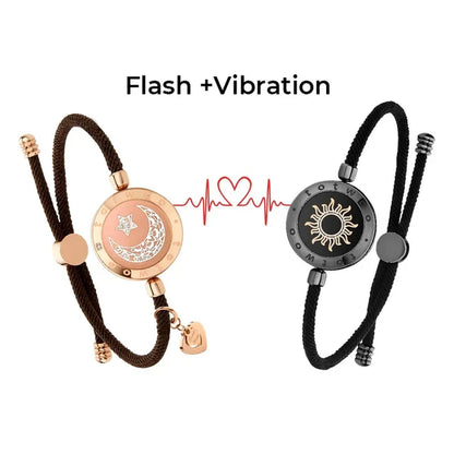 TOTWOO Long Distance Touch Bracelets for Couples ,Light Up&Vibration Relationship Gifts for Lovers Smart Jewelry Love Bracelets