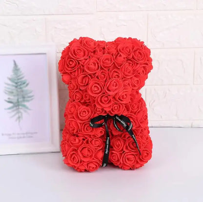 25Cm Artificial Flowers Rose Bear Girlfriend Anniversary Christmas Valentine'S Day Gift Birthday Present for Wedding Party