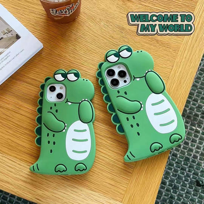 Thickened Anti-Fall Applicable Mobile Phone Case Dinosaur Phone Case Cartoon Silicone Case