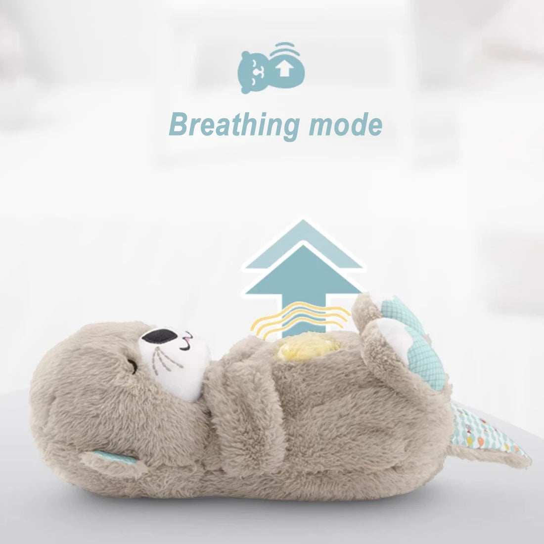 30CM Breathing Otter Soft Stuffed Plush Toys Sleeping Cute Cartoon Animal Dolls Children Baby Birthday Gifts Kids Doll Cat Toys